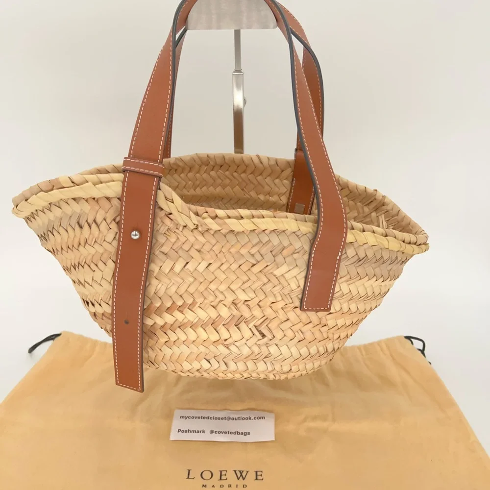 Loewe Brown and Tan Woven Tote w/Dust Bag - Picture 5 of 11